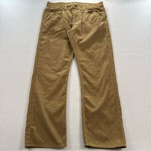 American Eagle Y2K Original Straight Corduroy Pants Men 34x30 Khaki Tan Relaxed